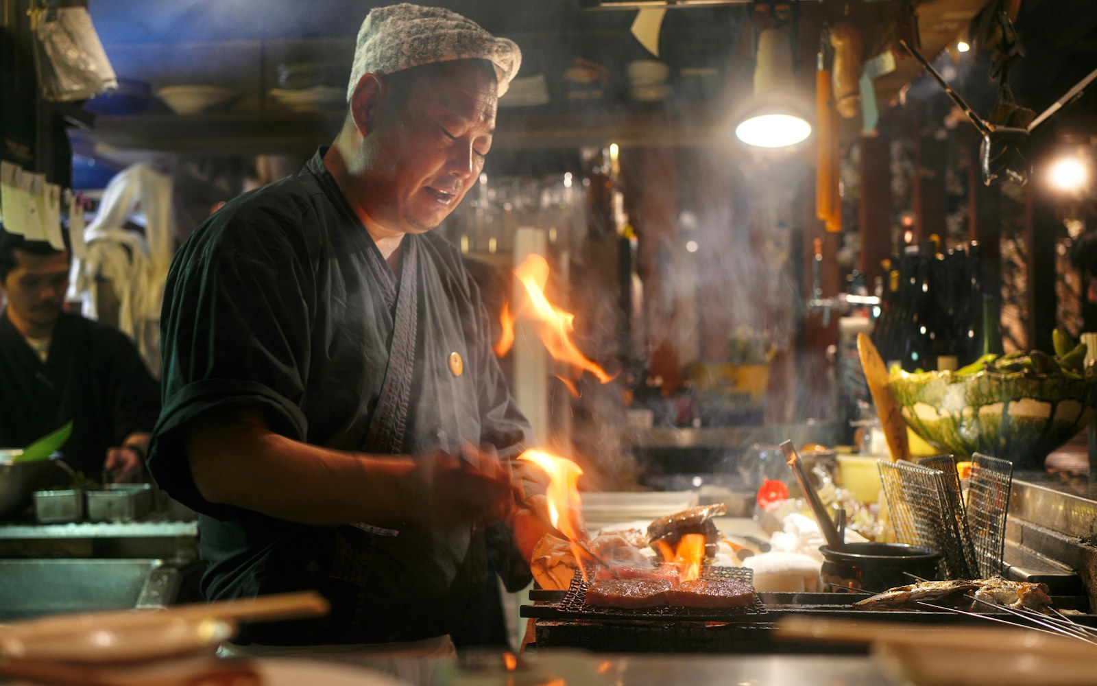 teppanyaki séf és vaslap – egyedi stock fotó 4